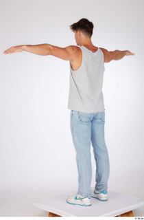 Darren blue jeans casual dressed grey tank top standing t-pose…